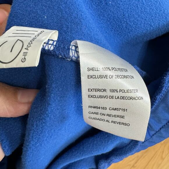 New York Giants NFL Block Logo Men's XL Track Jacket Full Zip Blue - Picture 10 of 11